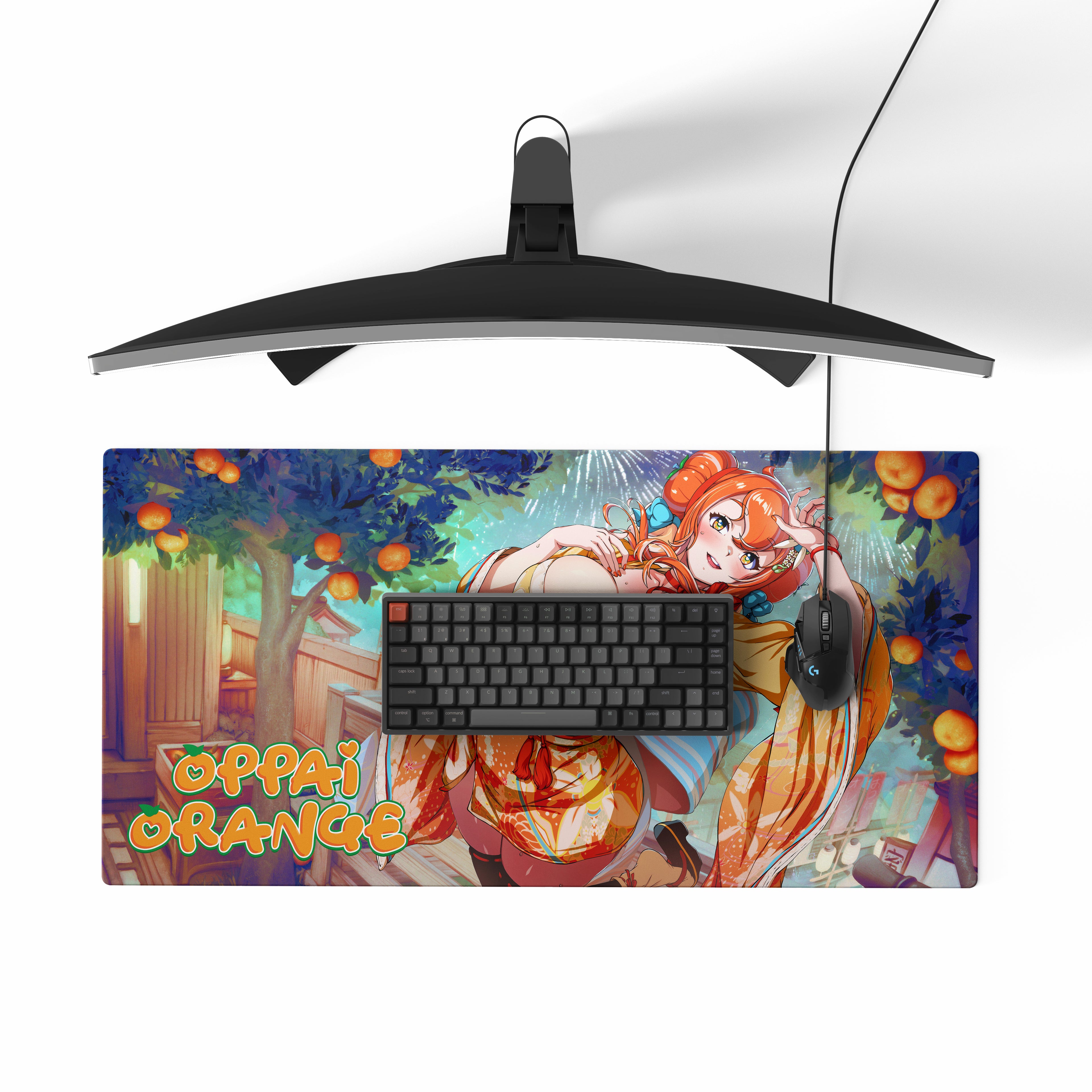 Oppai Orange Desk Mat