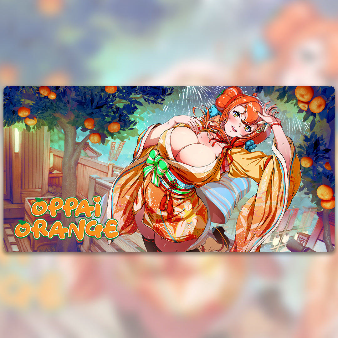 Oppai Orange Desk Mat